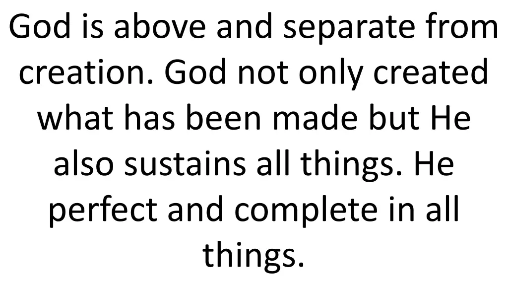 god is above and separate from creation