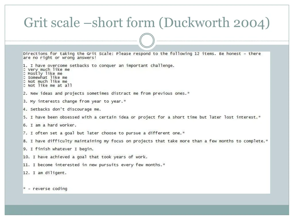 grit scale short form duckworth 2004