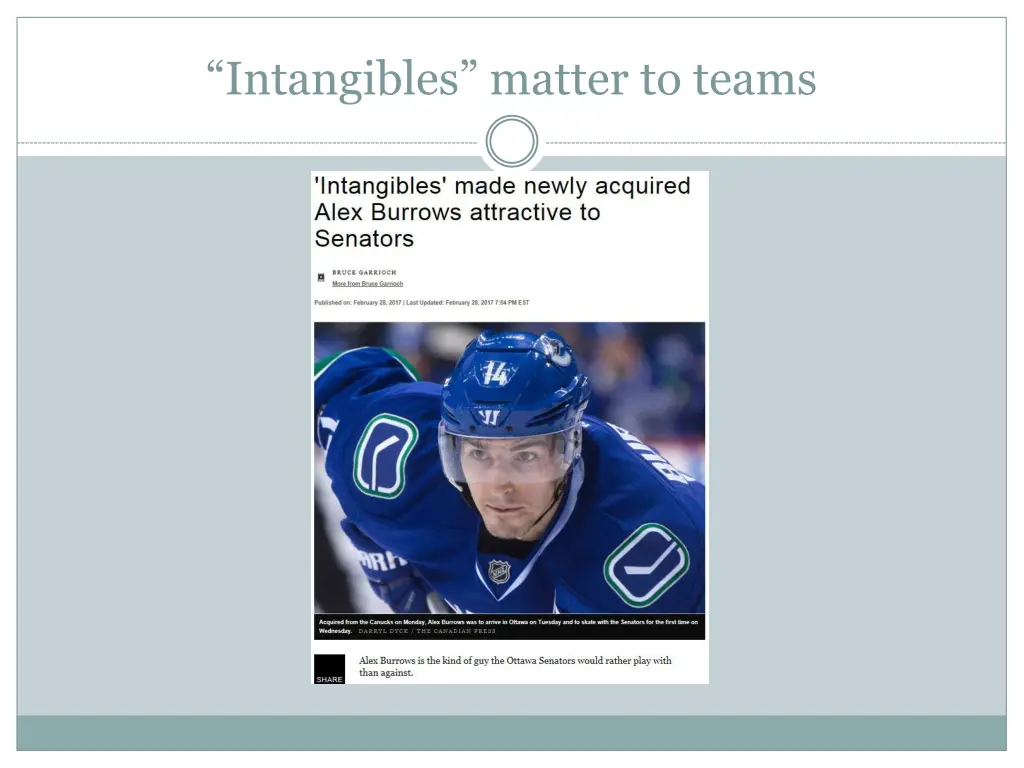 intangibles matter to teams