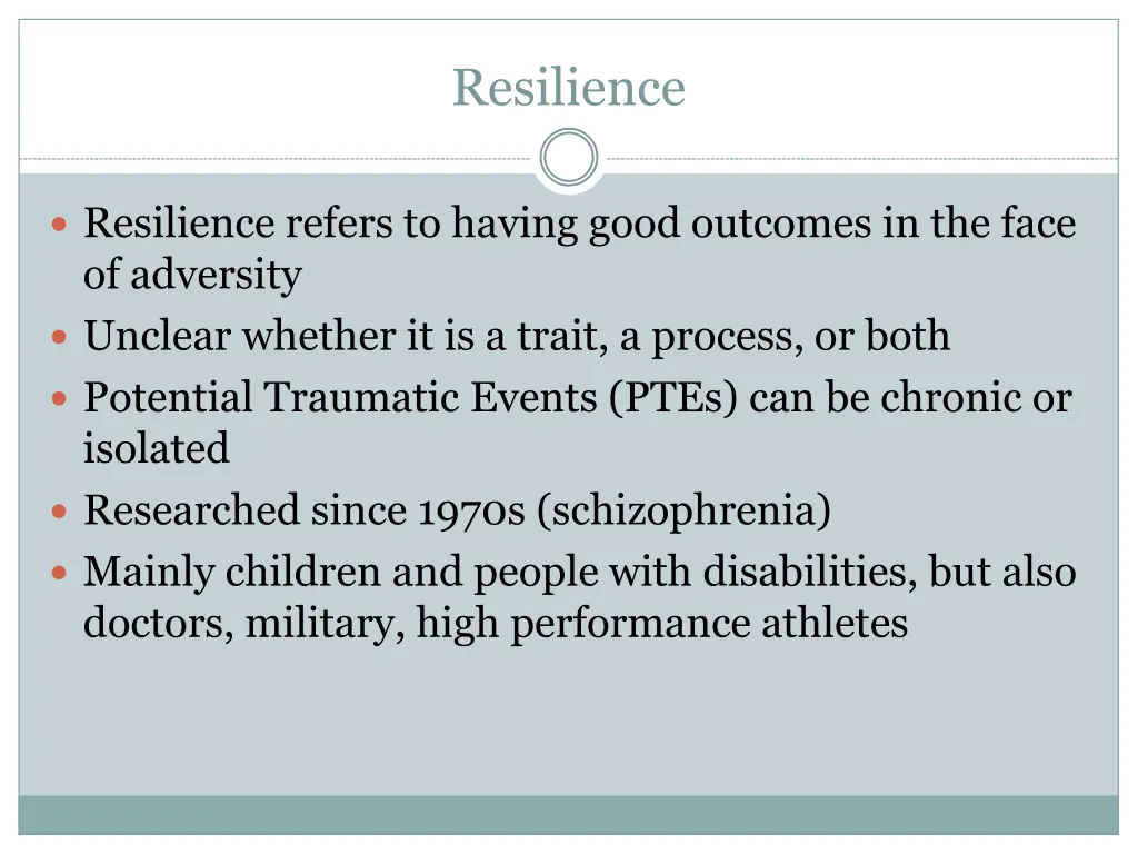resilience