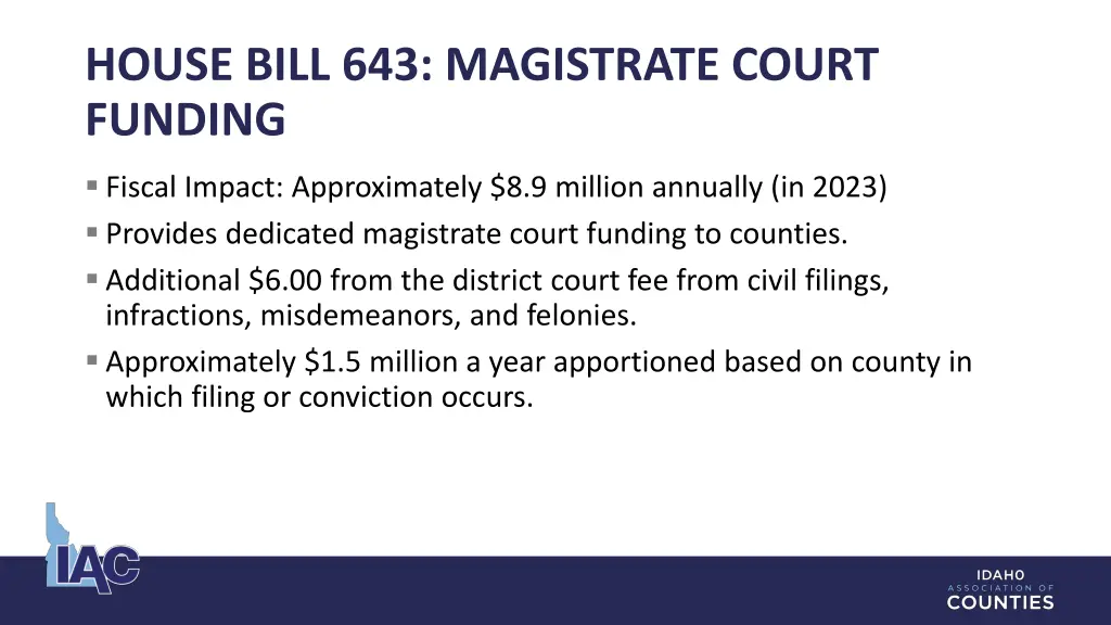 house bill 643 magistrate court funding