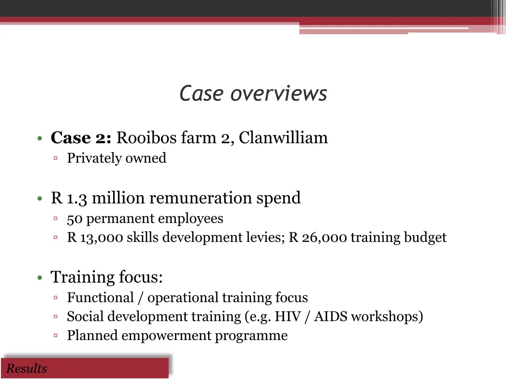 case overviews