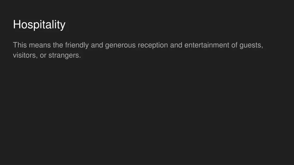 hospitality