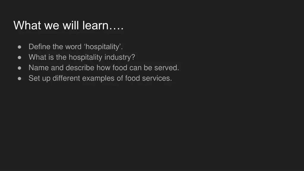 what we will learn