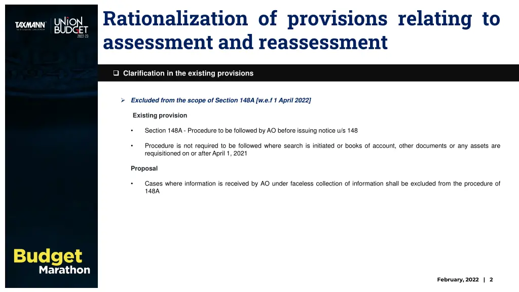 rationalization of provisions relating 13