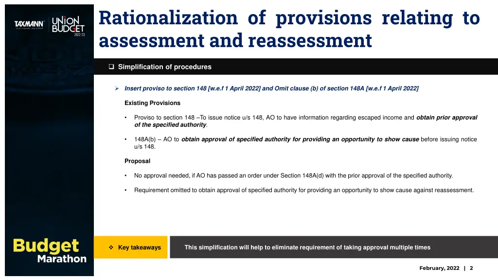 rationalization of provisions relating 3