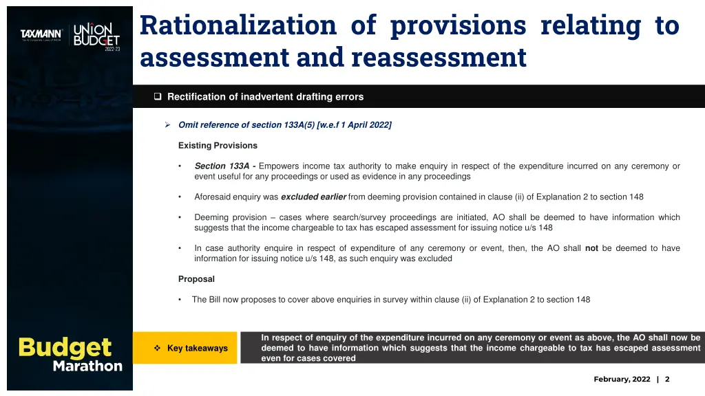 rationalization of provisions relating 4