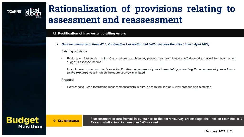 rationalization of provisions relating 5