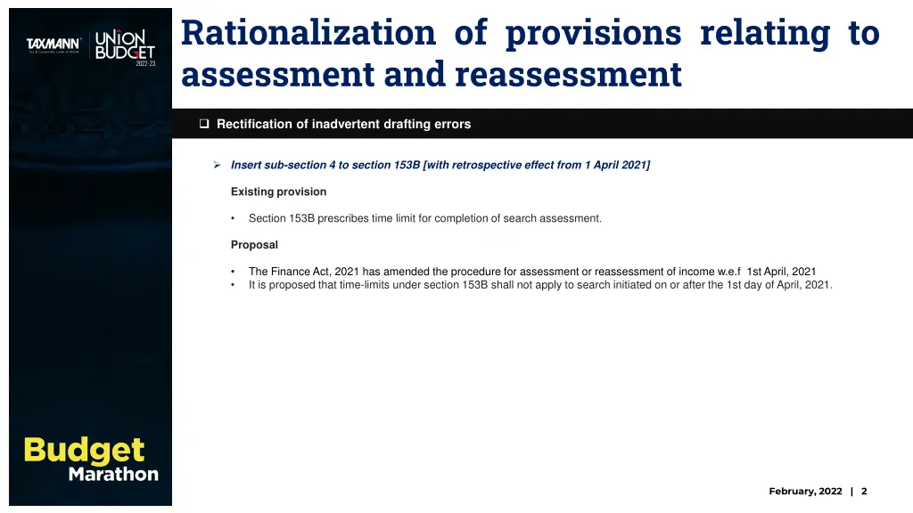 rationalization of provisions relating 7