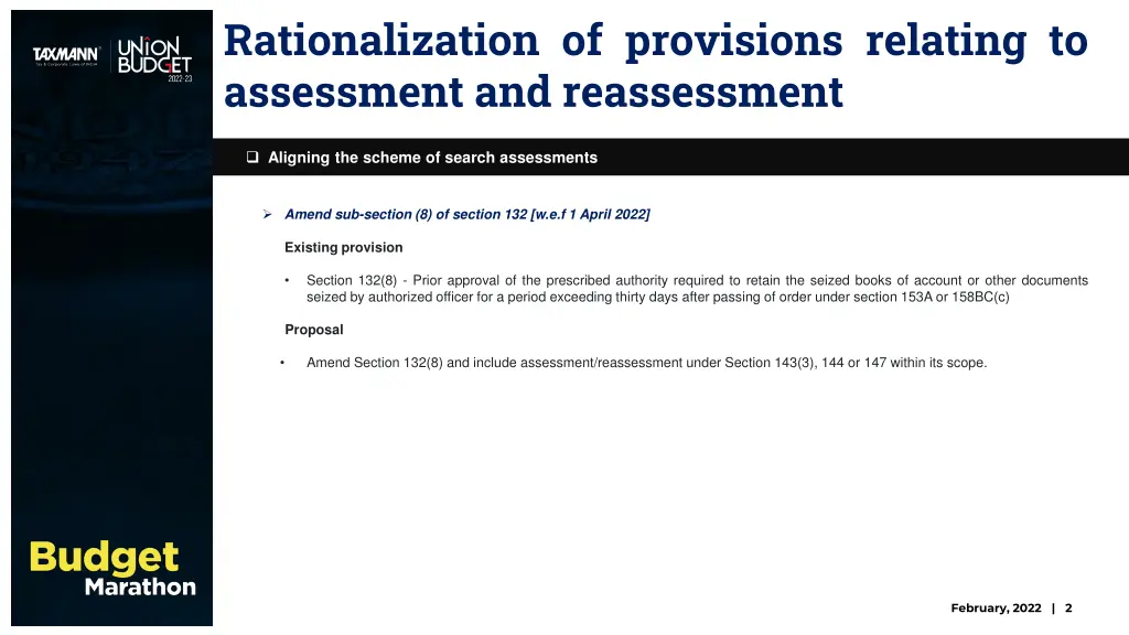 rationalization of provisions relating 8