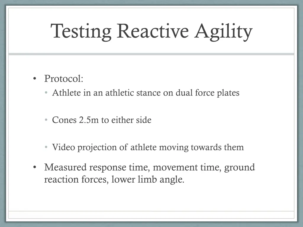 testing reactive agility 1