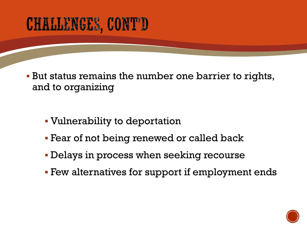 challenges cont d