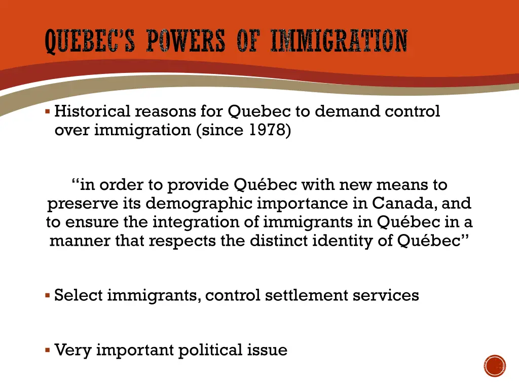 quebec s powers of immigration
