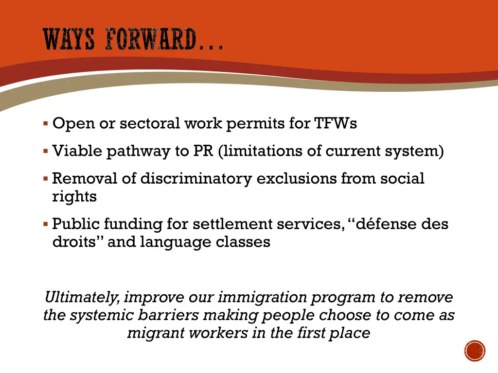 ways forward