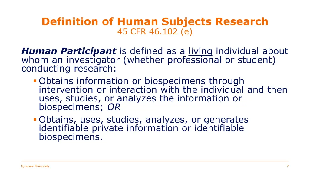 definition of human subjects research