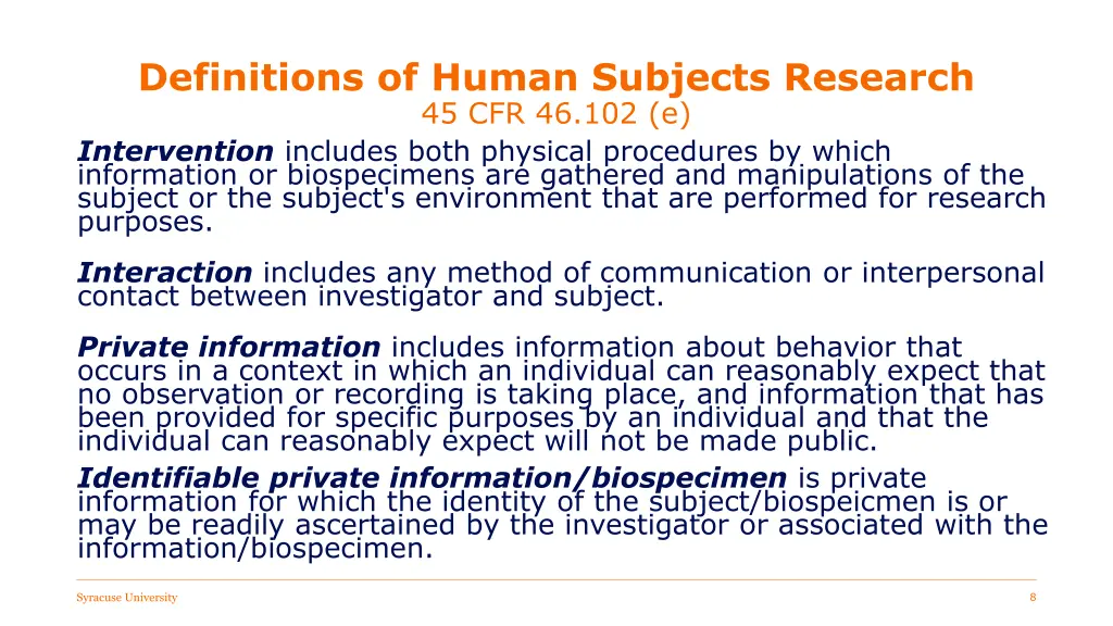 definitions of human subjects research