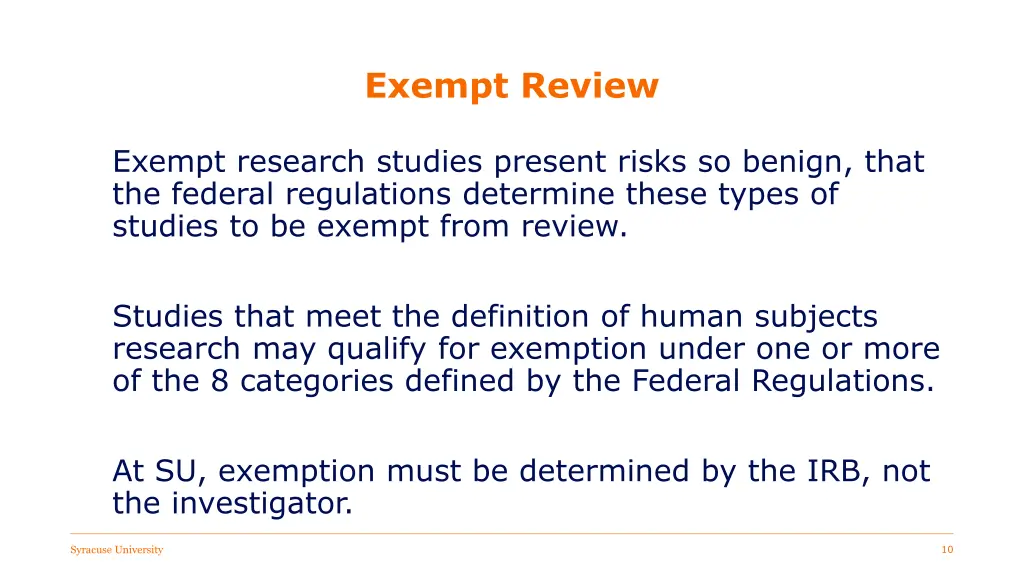 exempt review