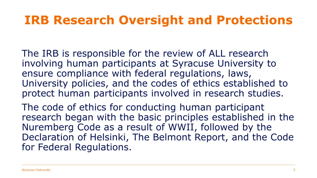 irb research oversight and protections
