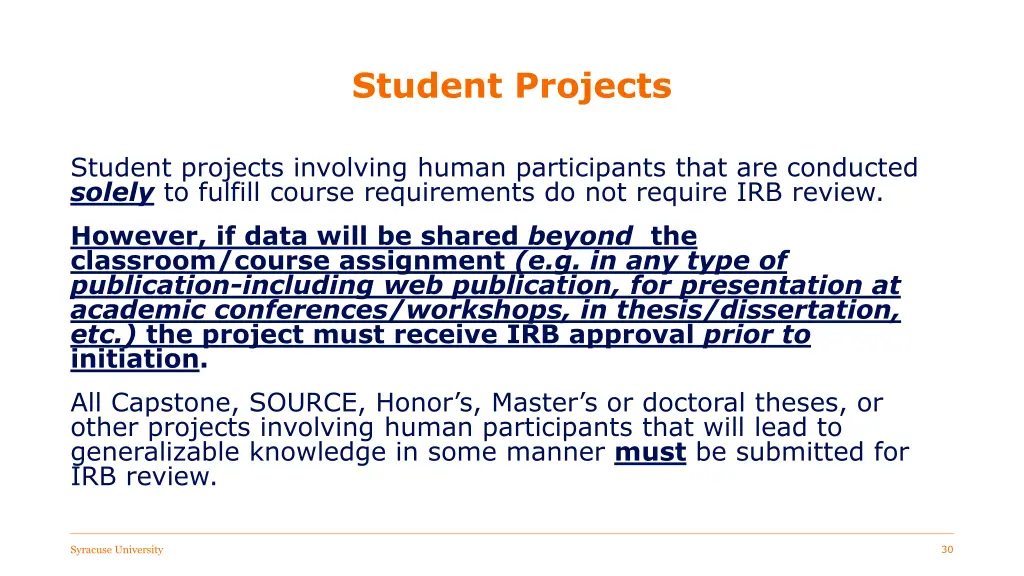 student projects