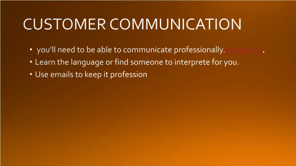 customer communication