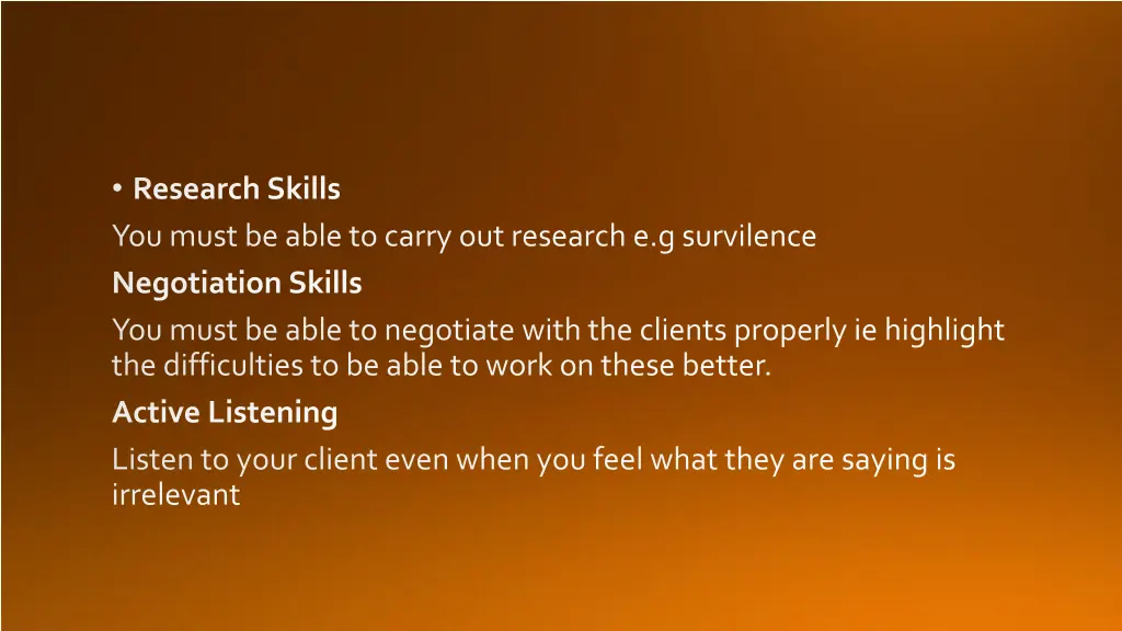 research skills you must be able to carry