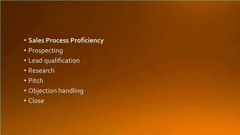 sales process proficiency prospecting lead