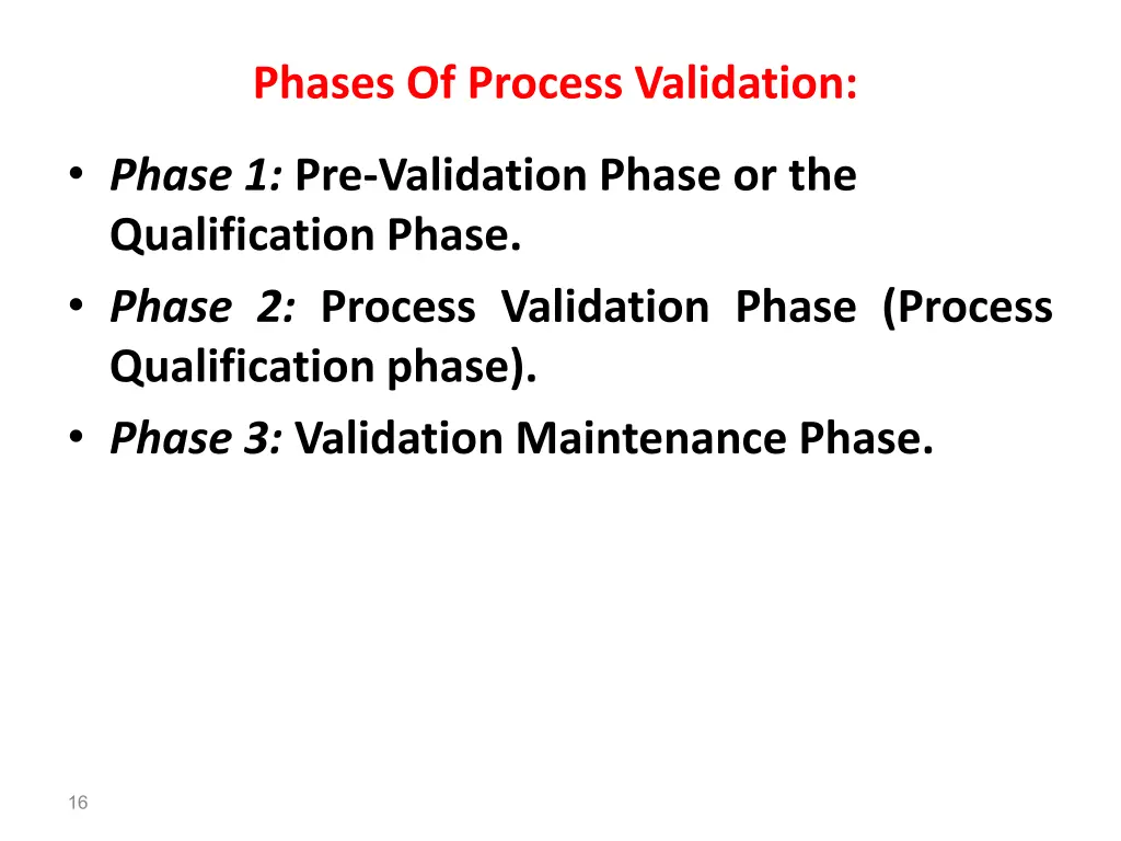 phases of process validation