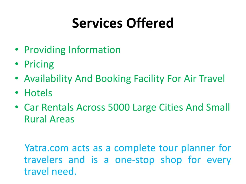 services offered