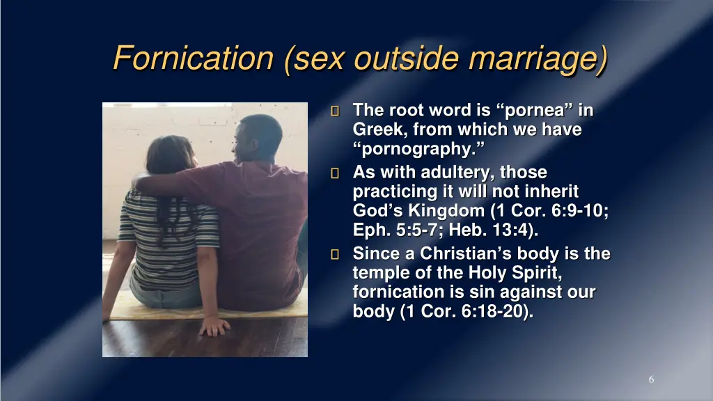 fornication sex outside marriage