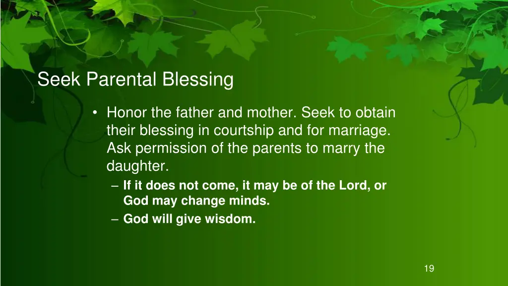seek parental blessing