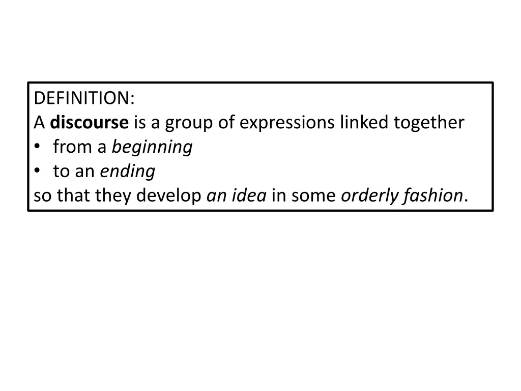 definition a discourse is a group of expressions