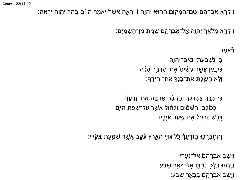 genesis 22 14 19