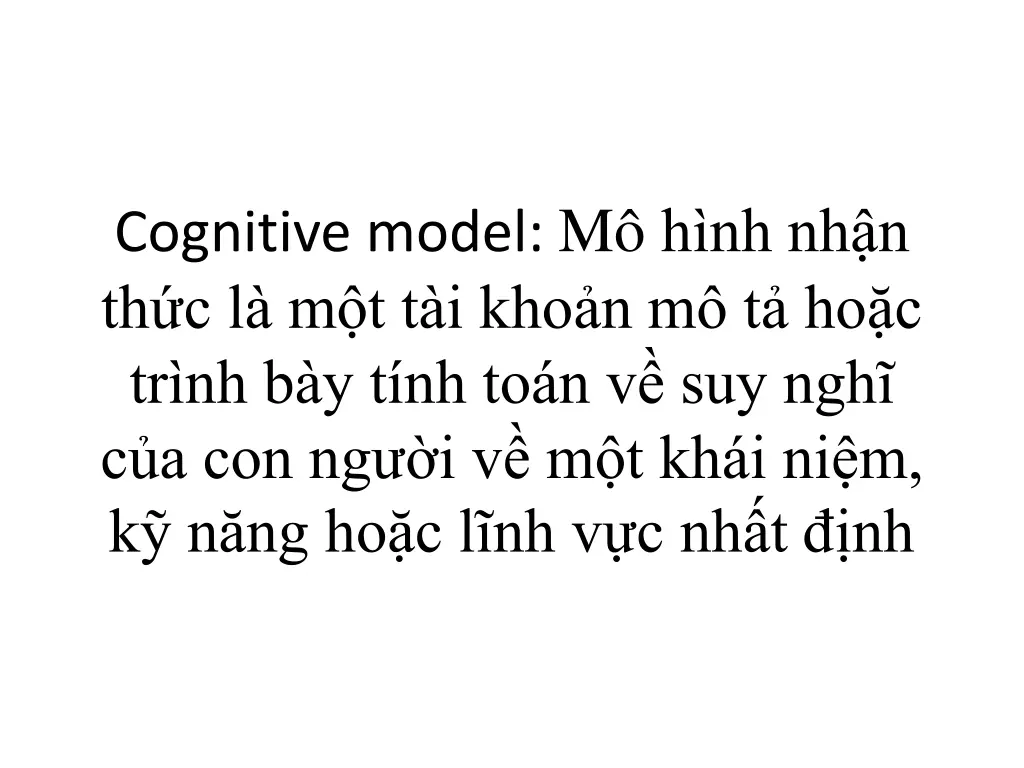cognitive model