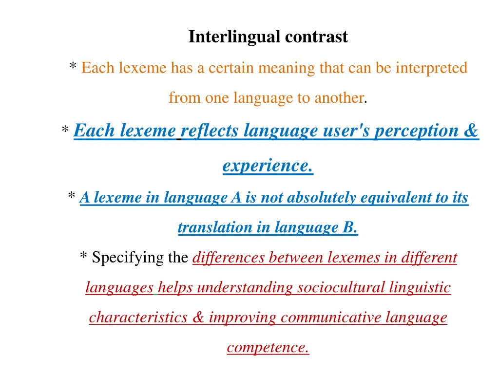 interlingual contrast