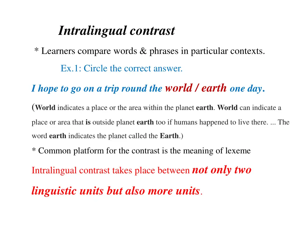 intralingual contrast