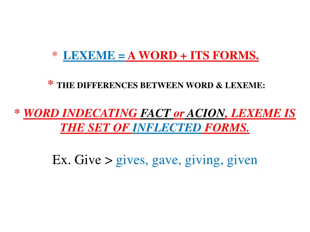 lexeme a word its forms