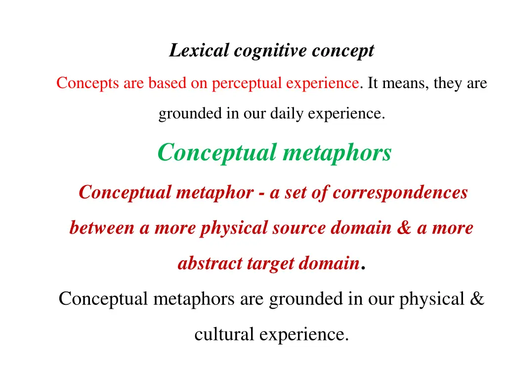 lexical cognitive concept