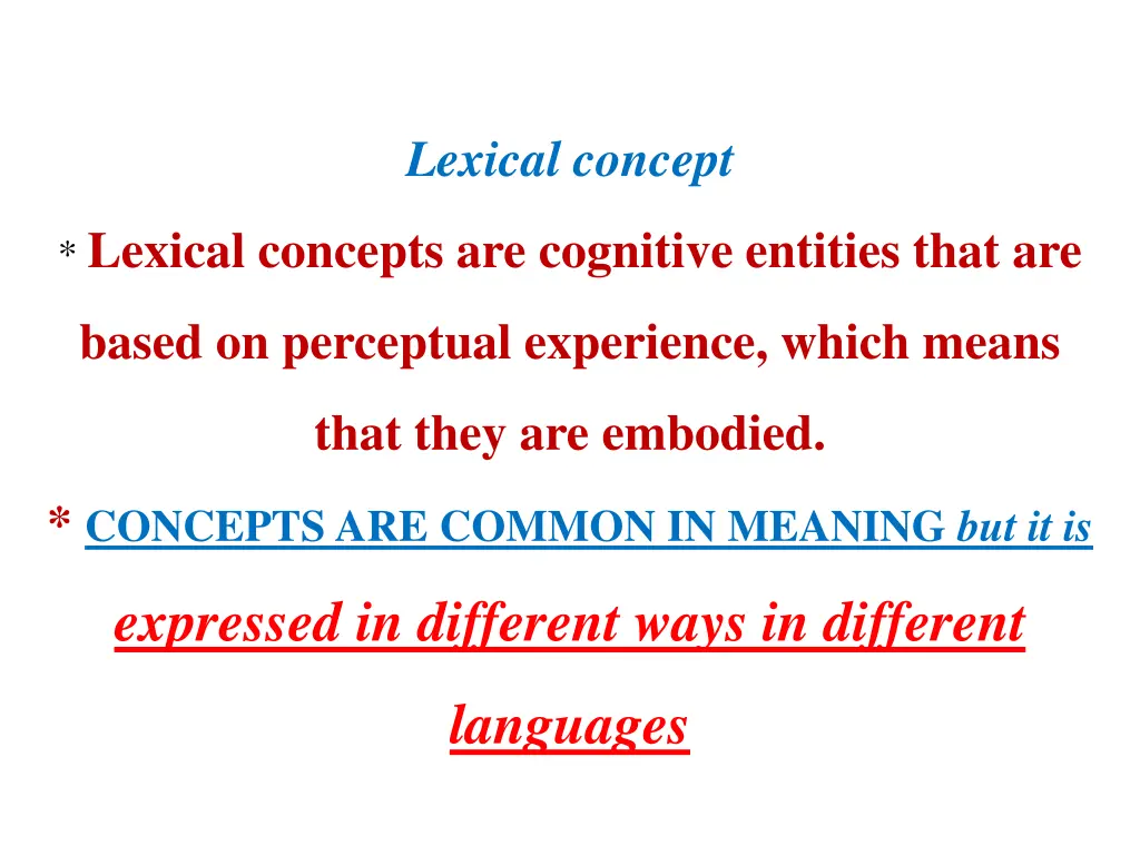 lexical concept