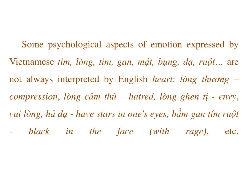 some psychological aspects of emotion expressed by