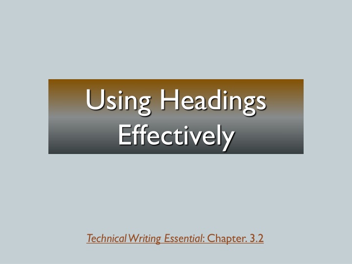 using headings effectively