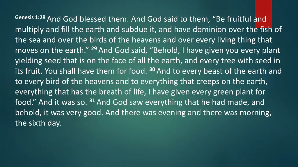 genesis 1 28 and god blessed them and god said