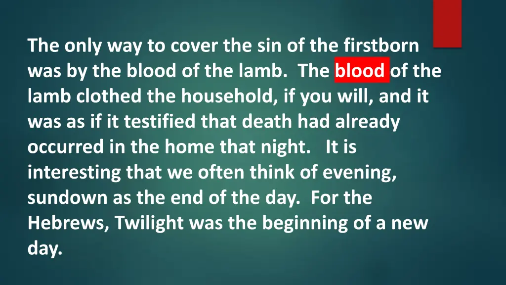 the only way to cover the sin of the firstborn