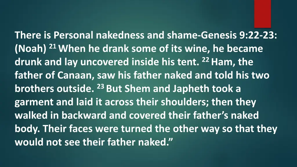 there is personal nakedness and shame genesis