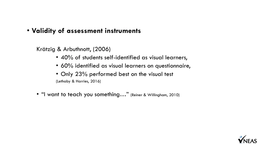 validity of assessment instruments