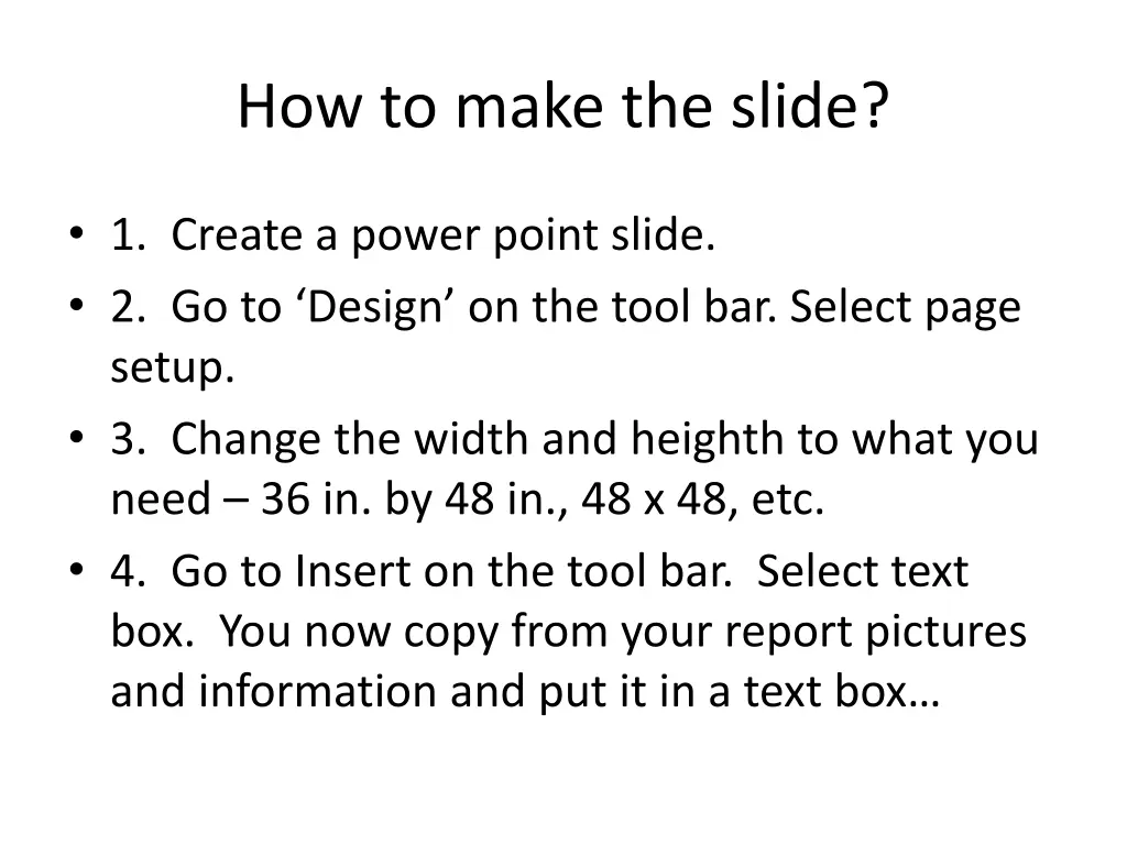 how to make the slide