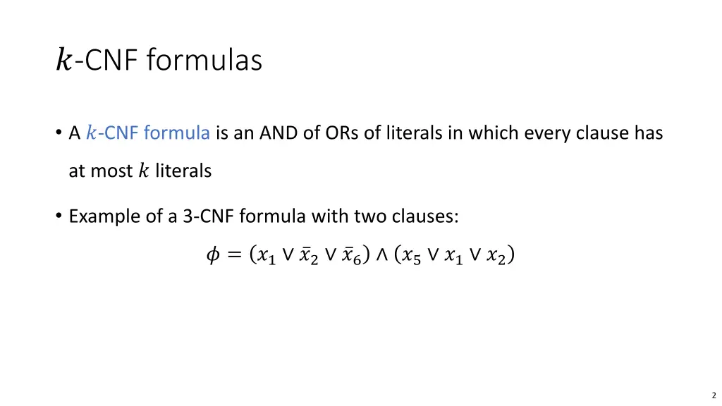 cnf formulas