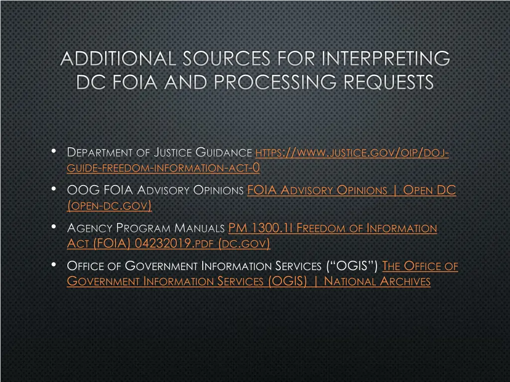 additional sources for interpreting dc foia 1