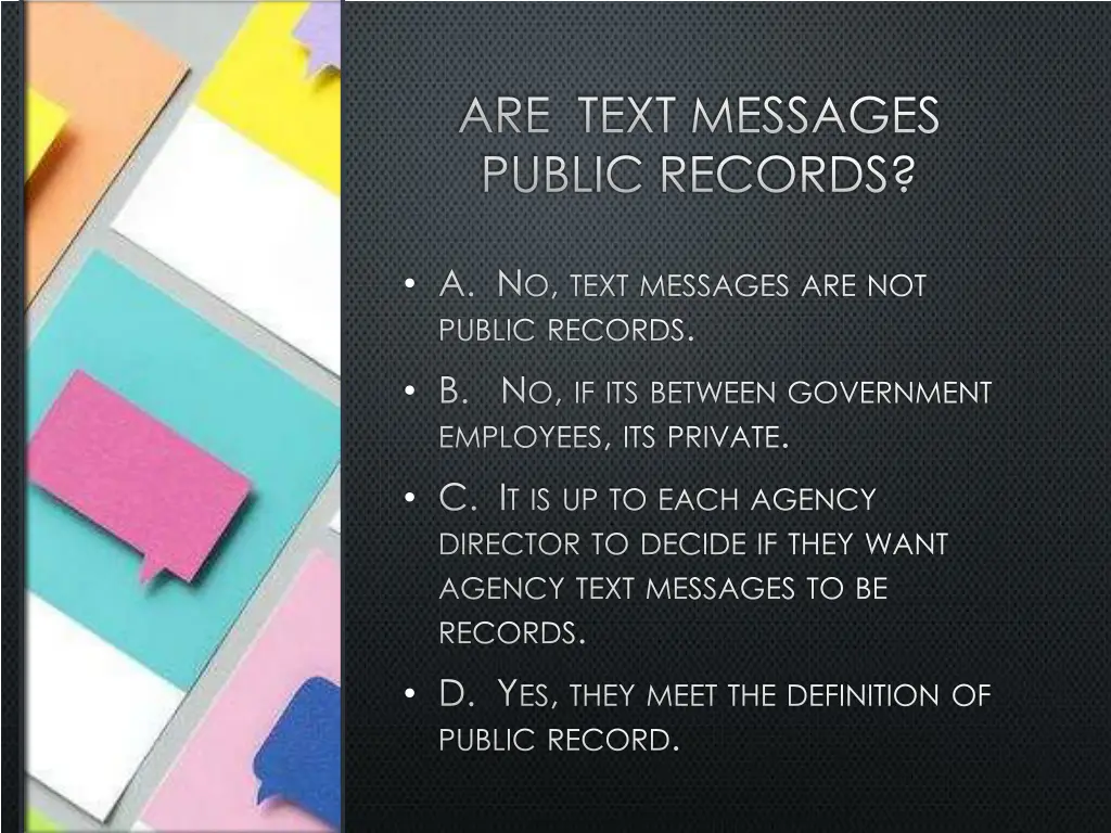 are text messages public records