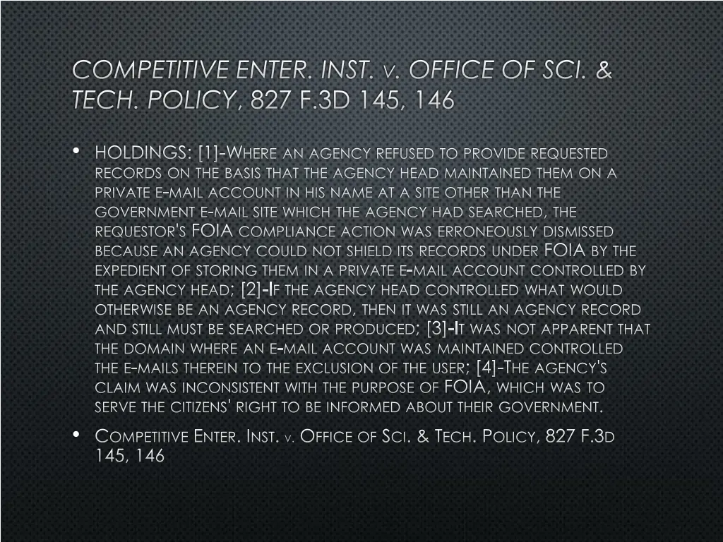 competitive enter inst v office of sci tech