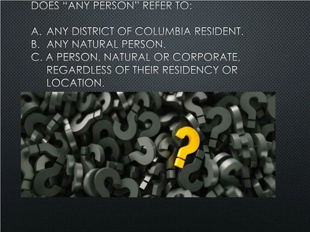 does any person refer to